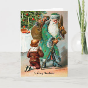Carte de vacances vintage Mean Père Noël personnal