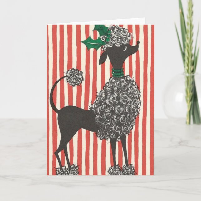 Carte de vacances vintage Poodle (Devant)