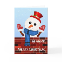 Carte de vacances Voisin Noël Snowman