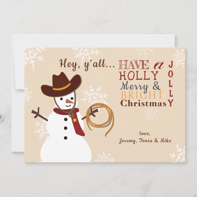 Carte de vacances Western Snowman (Devant)