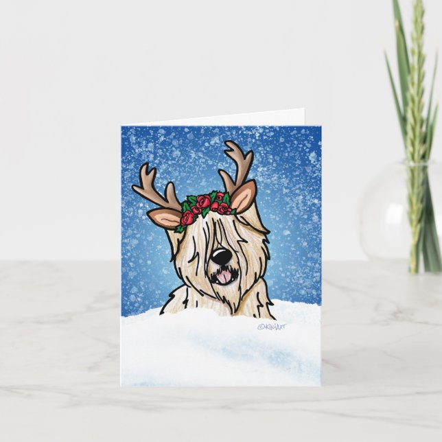 Carte de vacances Wheaten Terrier Reindeer (Devant)