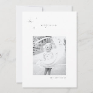 Carte de vacances White & Silver Radiant Rejoice