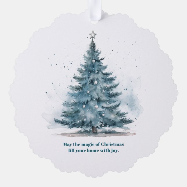 Carte de vacances Winter Wonderland bleu et argent (Verso)