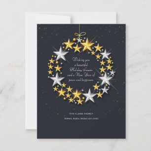 Carte de vacances Wreath Stars Shimmerger