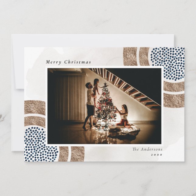 Carte de vacances Xmas Boho Chic Blue (Devant)