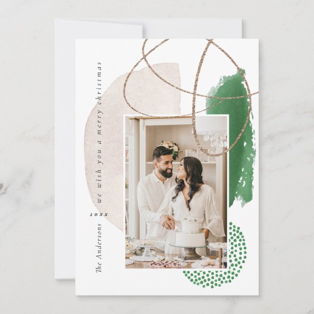 Carte de vacances Xmas Green Modern (Devant)