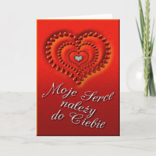 Carte de Valentine dans le polonais