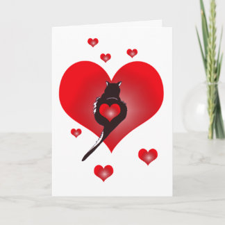 Carte de Valentine de coeur de panthère