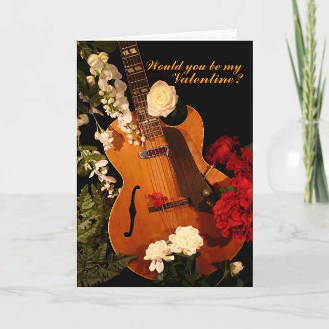 Carte de Valentine de guitare de jazz (Devant)