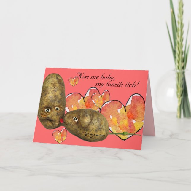 Carte de Valentine de pomme de terre de souris (Devant)