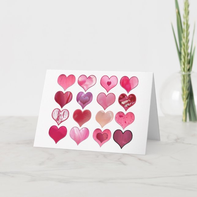Carte de Valentine de seize coeurs (Devant)