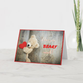 Carte de Valentine d'ours de coeur