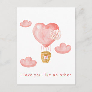 Carte de Valentines de ballon à air chaud Coeurs m