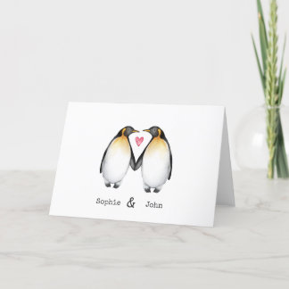 Carte de valentines de pingouin personnalisée