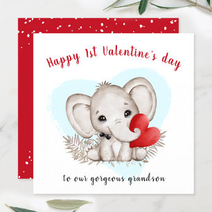 Carte de Valentines Eléphantes Cute