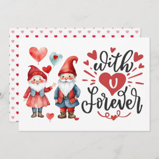 Carte de Valentines Photo Gnome "With U Forever"