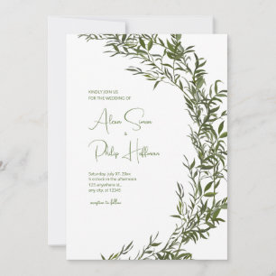 Carte de verdure fleurie en Mariage de style Aquar
