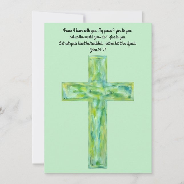 Carte de verset biblique de croix aquarelle rustiq (Devant)