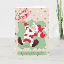 Carte de verticale d'étreinte de Père Noël