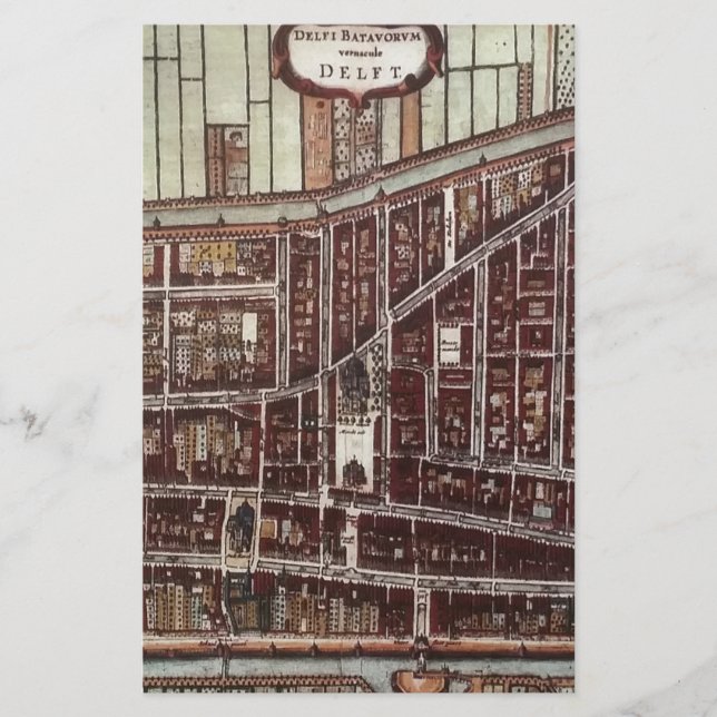 Carte de ville de Delft 1649 (Devant)