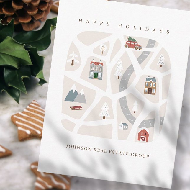 Carte de ville hivernale simple et mignonne pour l (Créateur téléchargé)