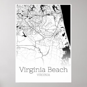 Carte de Virginia Beach - affiche de carte de