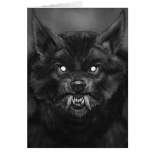 Carte de visage de loup-garou