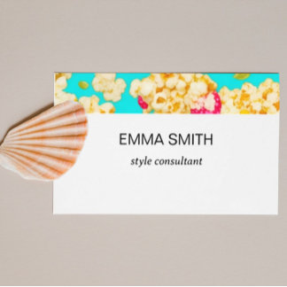 CARTE DE VISITE キュートなポップコーン柄の名刺