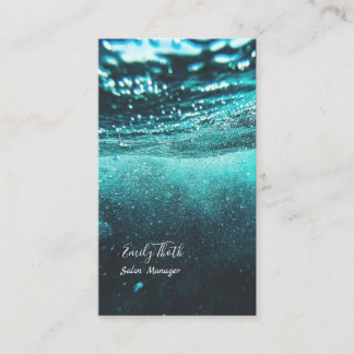 CARTE DE VISITE ブルーグリーンのウォーター水のデザイン
