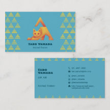 名刺 Triangle Cat 猫 トライアングル / 水色 Business Card