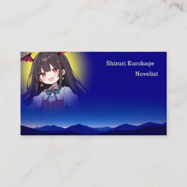 CARTE DE VISITE 月があなたの顔写真になる (Devant)