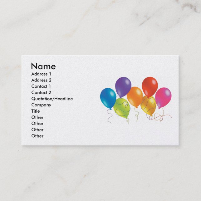 Carte De Visite 0000013, Nom, Adresse 1, Adresse 2, Contact 1... (Devant)
