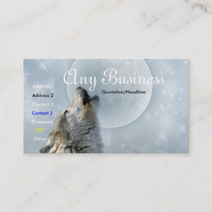 Carte de visite 02customizable de loup d'hurlement