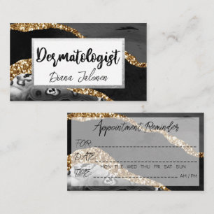 Carte De Visite 100 Dermatologue Rappel de rendez-vous Black Gold