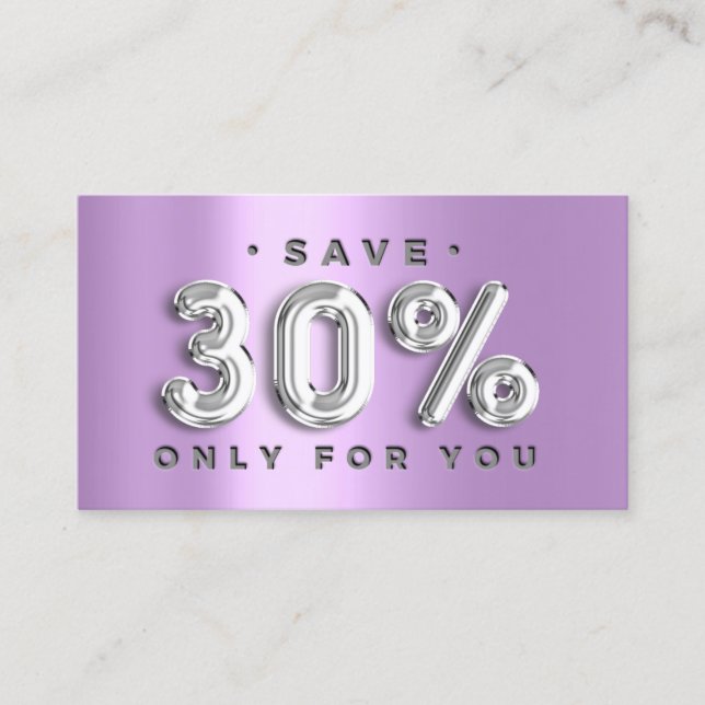 Carte De Visite 100 INSÉRER QRCODE 30%OFF Lavande de logo personna (Devant)
