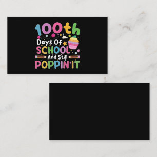 Carte De Visite 100 Jours D'École Et Toujours Poppin' Girl