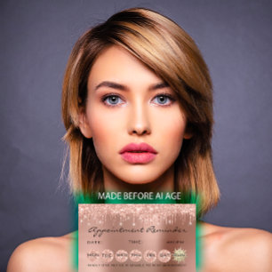 Carte De Visite 100 Lashes Rendez-vous rappel Rose Gold Drips