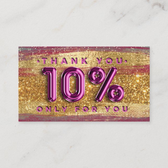 Carte De Visite 100 Logo QRCODE 10%OFF Code Gold Parties scintilla (Devant)