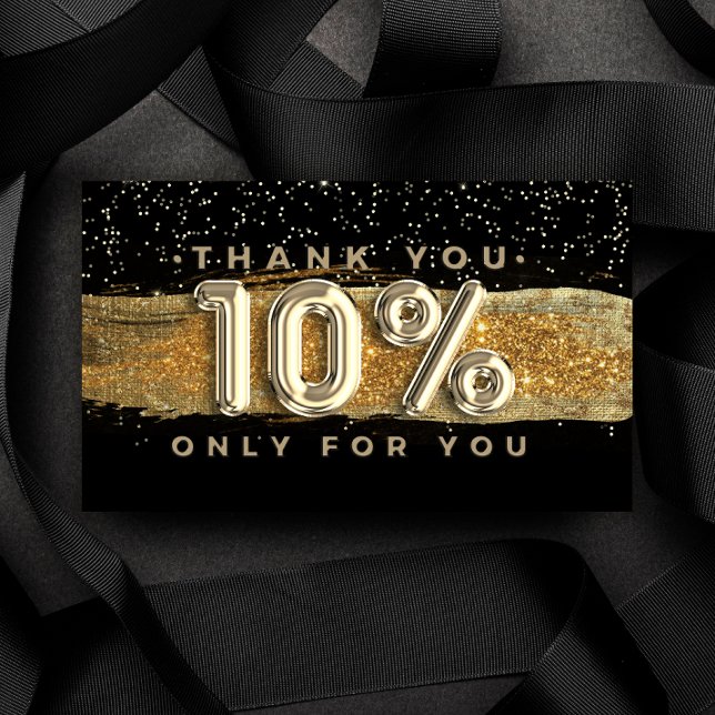 Carte De Visite 100 Logo QRCODE 10%OFF Merci Black Gold (Créateur téléchargé)