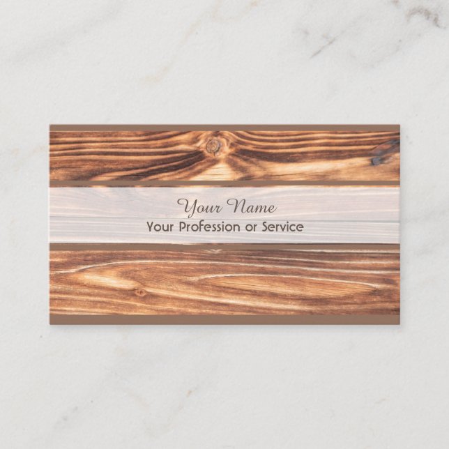 carte de visite 100% naturel bio en bois (Devant)
