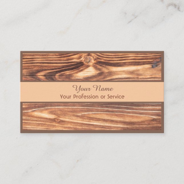 carte de visite 100% naturel bio en bois (Devant)