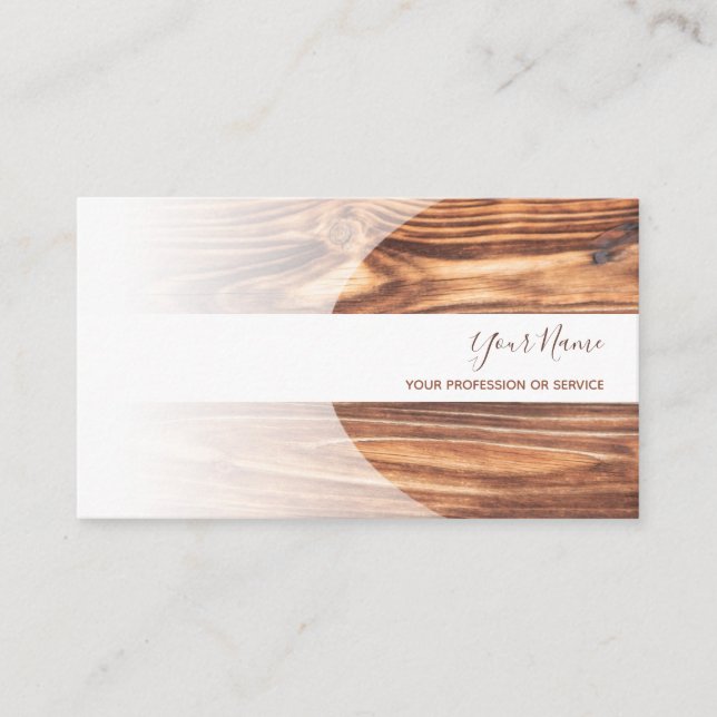 carte de visite 100% naturel bio en bois (Devant)