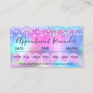 Carte De Visite 100 Rappel de rendez-vous Drip Rose Blue Diamond