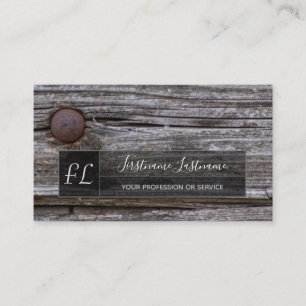 Carte De Visite 100% rustique naturel en bois bio monogramme busin