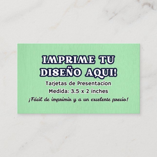 Carte De Visite 100 Tarjetas de Presentacion para negocio (Devant)