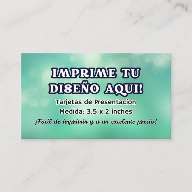 Carte De Visite 100 Tarjetas de Presentacion para negocio (Devant)