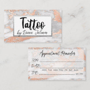 Carte De Visite 100 tatouage Artiste Rendez-vous rappel Rose Marbr