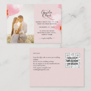 Carte De Visite 100 x MINI Photo Wedding Invite QR Code Détails