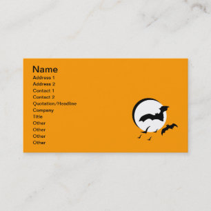 CARTE DE VISITE 10262006 BATS NOIRS VOL SLIVER LUNE NUIT SOMBRE