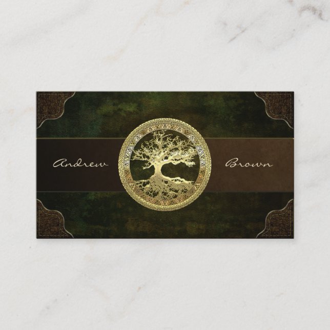 Carte De Visite [154] Arbre Celtique de Vie [Or] (Devant)